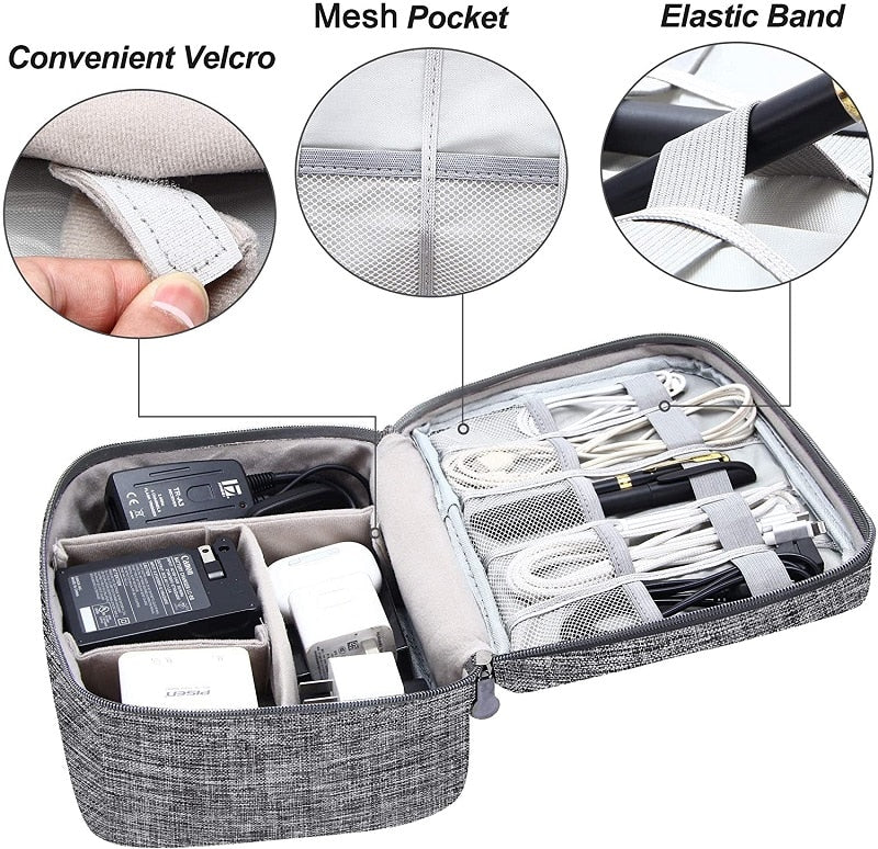 Portable Waterproof Electronic Organizer Storage Bag large electronic storage box outdoor storage box electronics accessories travel bag second layer storage box keter storage box - Smart Ware Co